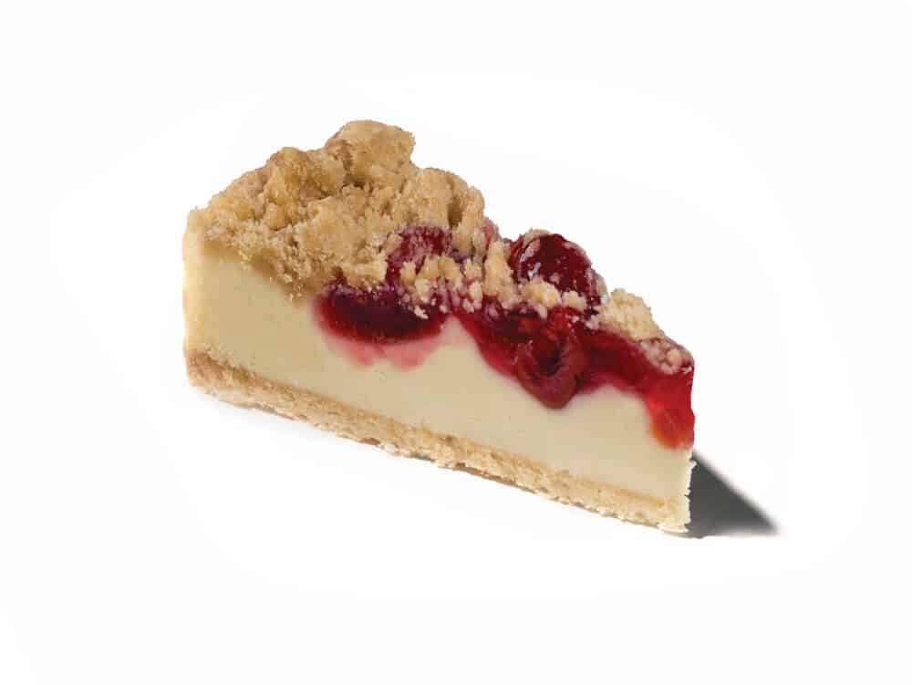 a slice of Cherry Cheesecake