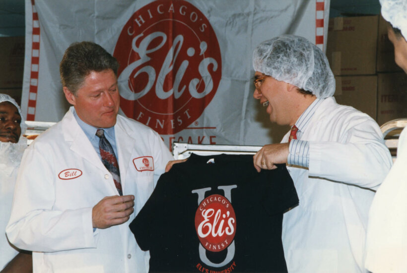 President Clinton and Marc Schulman at Eli's Cheesecake
