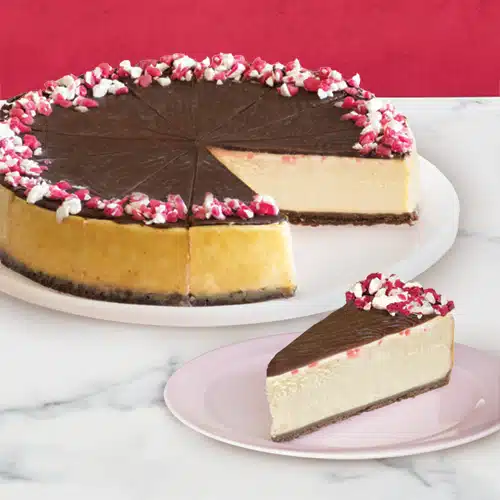 A peppermint cheesecake