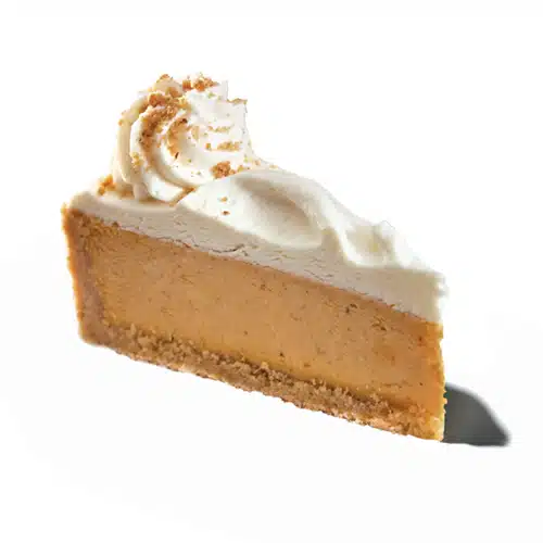 A slice of Pumpkin Pie Cheesecake