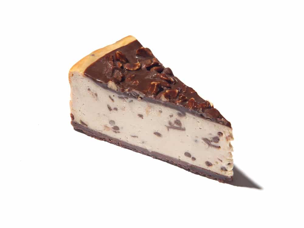 A slice of Candy Bar Cheesecake