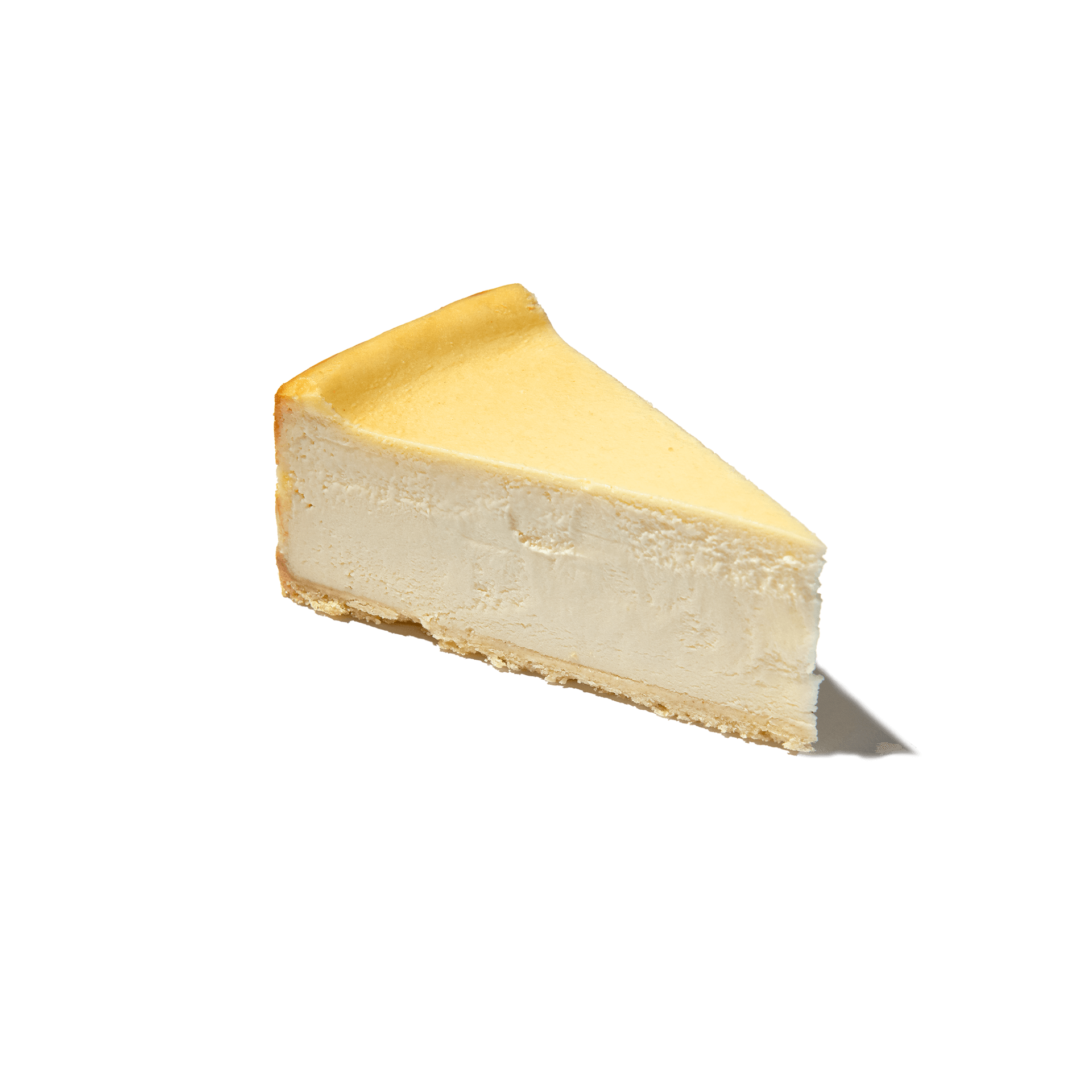 a slice of plain cheesecake