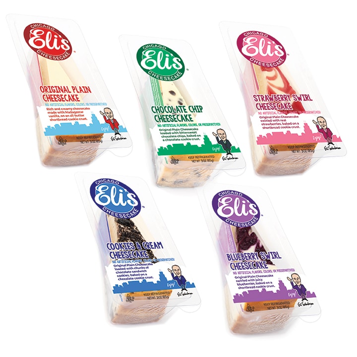 5 slices of individually wrapped Eli's Cheesecake slices